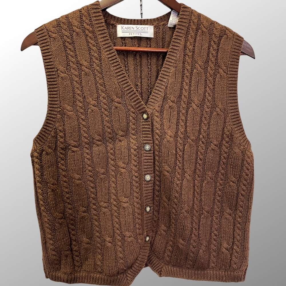 Karen Scott brown vintage vest